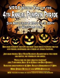 WRRA 4th Annual Pumpkin Parade - Sunday, November 1st  - 6:30 pm to 8:00 pm